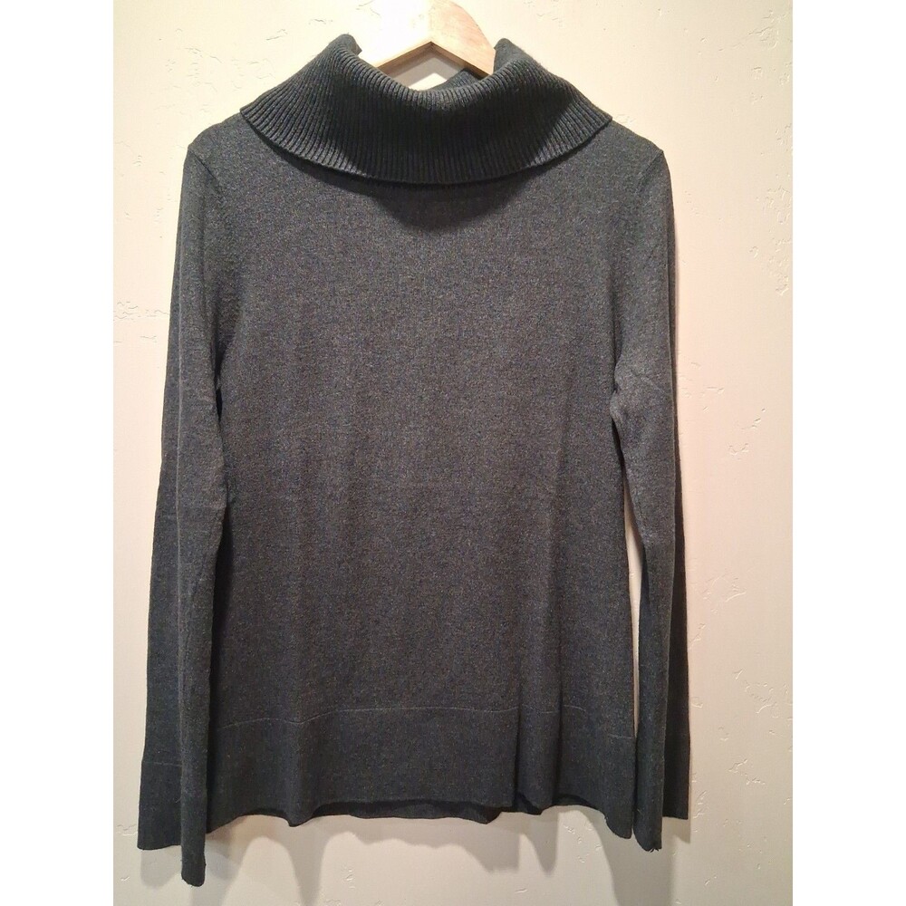 Nordstrom Womens Size S/M Charcoal Gray Cotton Angora Blend Turtleneck Sweater